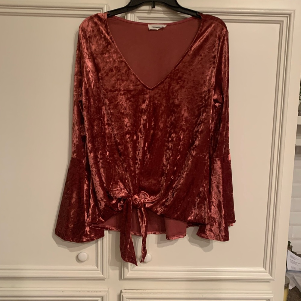 ee:some rose velvety blouse .. small